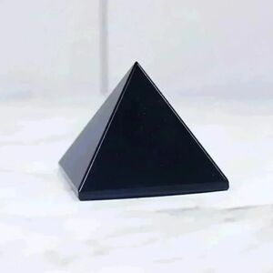 Elegant Black Obsidian Pyramid Home Accent